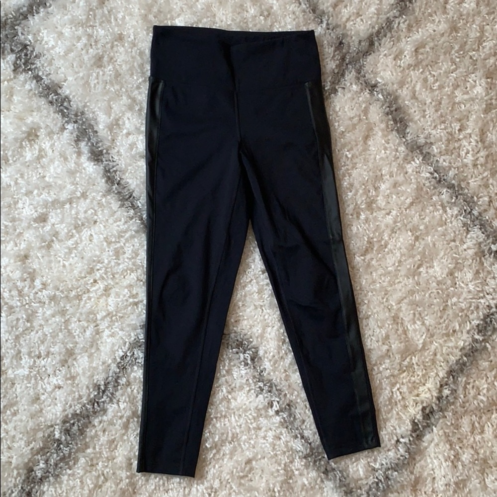 Nanette Lepore Black Leggings with Foe Leather